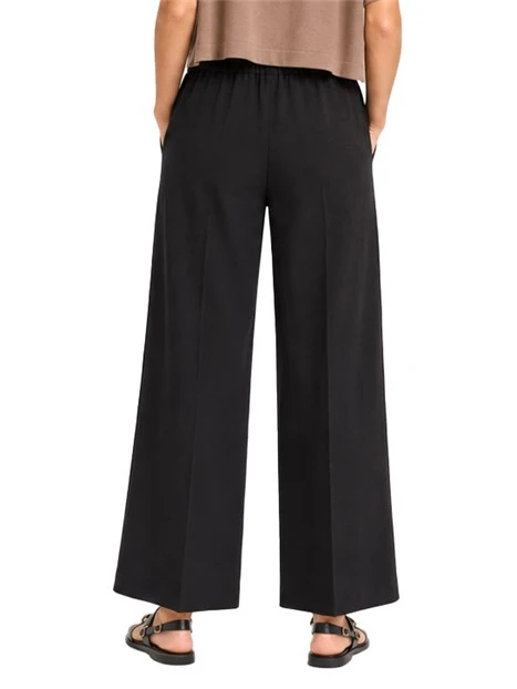 PANTALONI A SIGARETTA CON VITA ELASTICIZZATA DONNA NERO