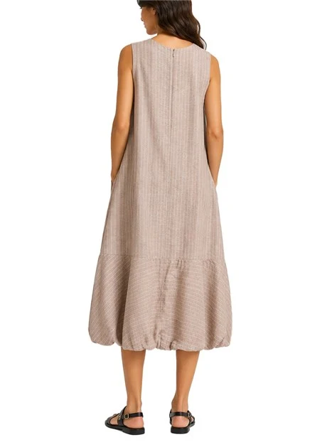VESTITO LUNGO CON FONDO A PALLONCINO DONNA MARRONE