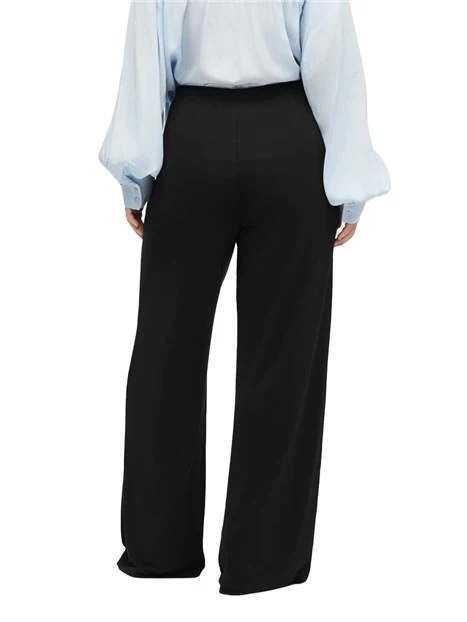 PANTALONI PALAZZO CON VITA ALTA  DONNA NERO