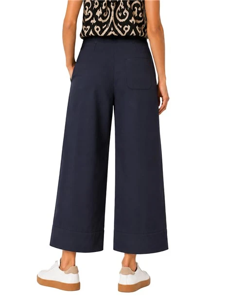 PANTALONI CROPPED IN COTONE STRETCH CON PASSANTI DONNA BLU