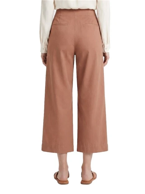 PANTALONI CROPPED IN COTONE STRETCH CON PASSANTI DONNA ROSA