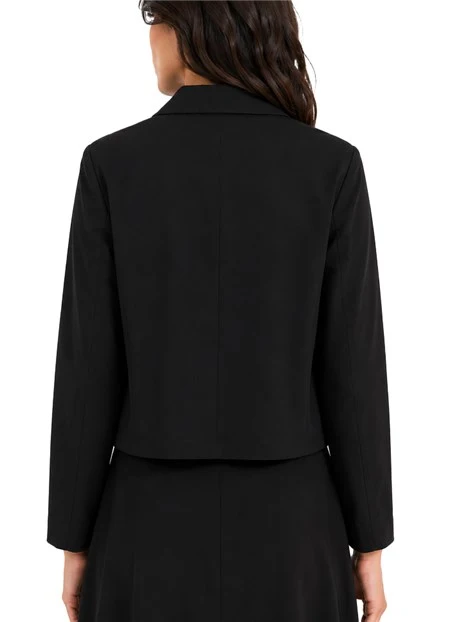GIACCA CORTA DOPPIOPETTO IN COTONE STRETCH  DONNA NERO