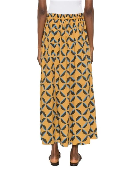 GONNA LUNGA  CON COSTRUZIONE A FALDONI DONNA GIALLA