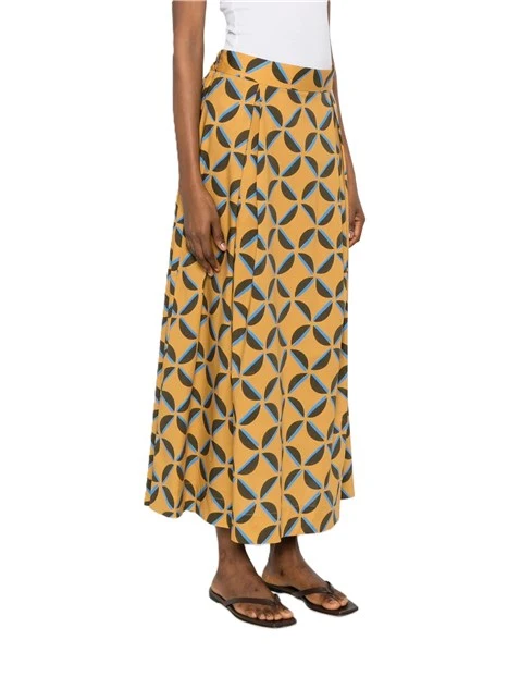 GONNA LUNGA  CON COSTRUZIONE A FALDONI DONNA GIALLA