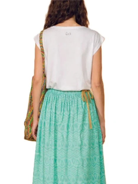 T-SHIRT IN JERSEY MANICA CORTA CON STAMPA KUCHING DONNA BIANCO