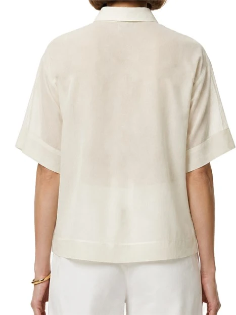 CAMICIA KIMONO IN VOILE DI COTONE DONNA AVORIO