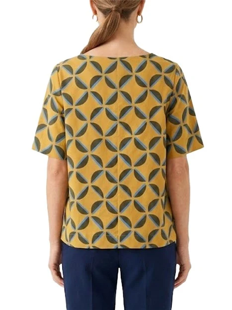 BLUSA IN POPELINE STAMPATO DONNA GIALLO