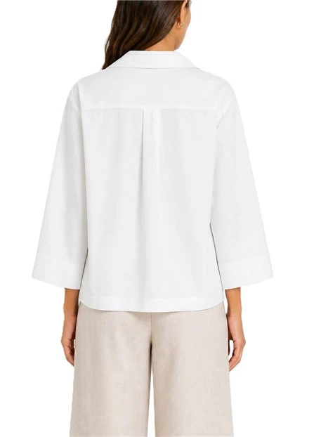 CAMICIA MANICHE LUNGHE VESTIBILITA' OVER CON SCOLLO A V DONNA BIANCO