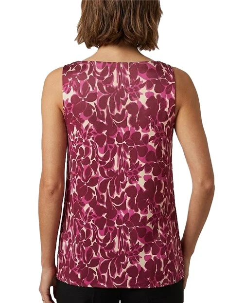 TOP SMANICATO IN SETA CON STAMPA DONNA VERDE