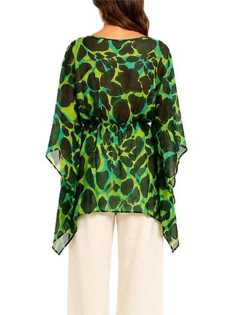 TOP IN VOILE CON MANICA A PIPISTRELLO DONNA