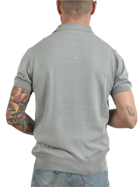 POLO MANICA CORTA  IN COTNE CON PATCH LATERALE UOMO GRIGIO