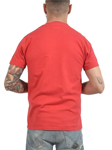 T-SHIRT MANICA CORTA IN JERSEY DI COTONE CON TASCA PIATTA UOMO ROSSO