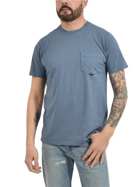 T-SHIRT MANICA CORTA IN JERSEY DI COTONE CON TASCA PIATTA UOMO ROSSO