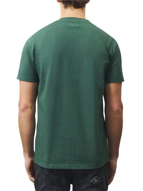 T-SHIRT MANICA CORTA IN JERSEY DI COTONE CON TASCA PIATTA UOMO VERDE