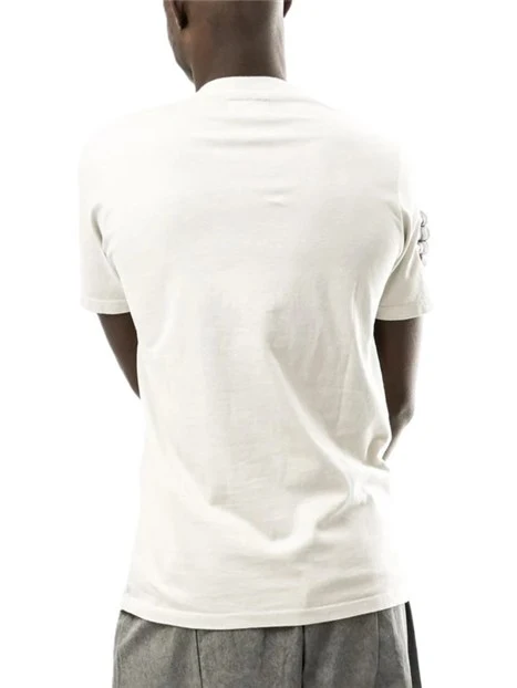 T-SHIRT MANICA CORTA IN JERSEY DI COTONE CON TASCA PIATTA UOMO BEIGE