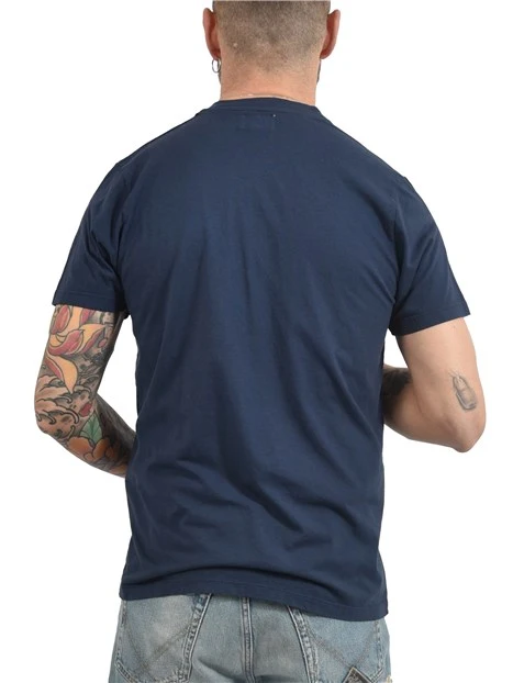 T-SHIRT MANICA CORTA CON STAMPA HERITAGE UOMO BLU