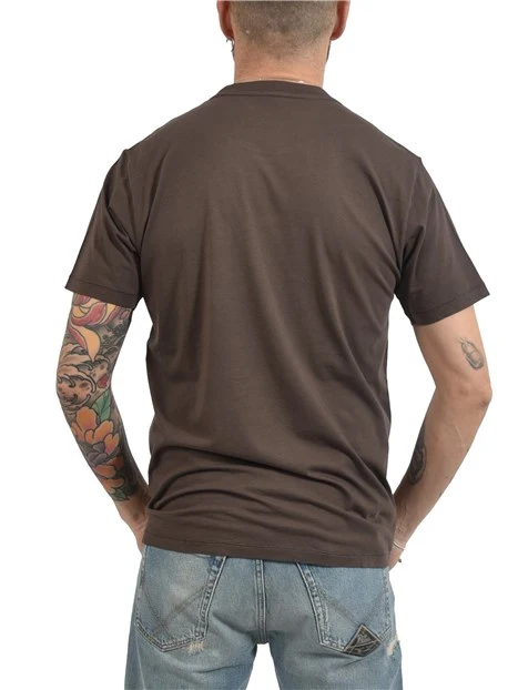 T-SHIRT MANICA CORTA IN JERSEY DI SUPIMA UOMO MARRONE