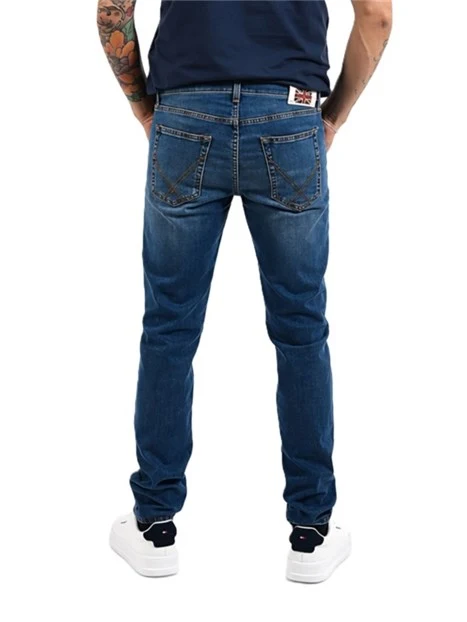 JEANS SKINNY IN DENIM ELASTICIZZATO UOMO BLU