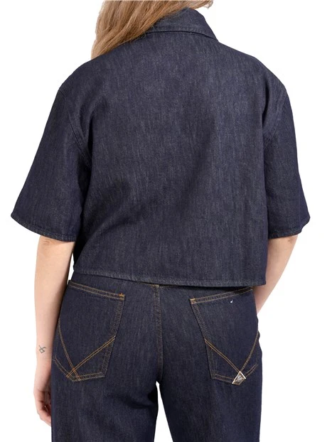CAMICIA CON MANICA CORTA DONNA BLU JEANS