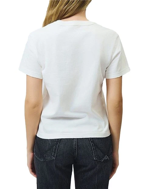 T-SHIRT MANICA CORTA IN COTONE CON STAMPA VINTAGE DONNA BIANCO