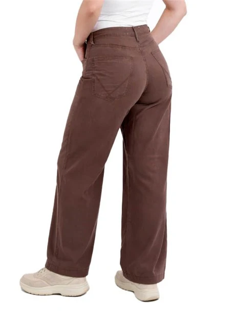 PANTALONI PALAZZO VITA ALTA DONNA MARRONE