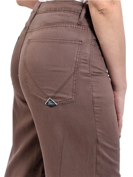 PANTALONI PALAZZO VITA ALTA DONNA MARRONE