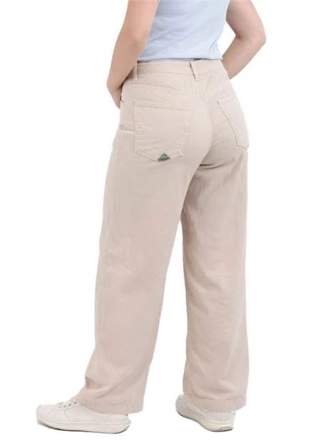 PANTALONI ZAMPA CON TASCHE FRONTALE E POSTERIORE DONNA BEIGE