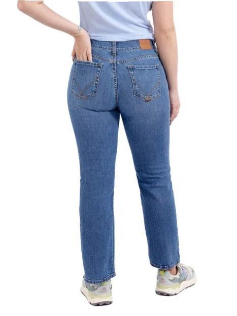 JEANS CROPPED VITA ALTA DONNA BLU