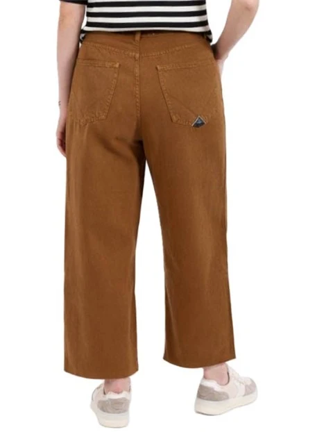 PANTALONI CROPPED FIT AMPIO DONNA MARRONE