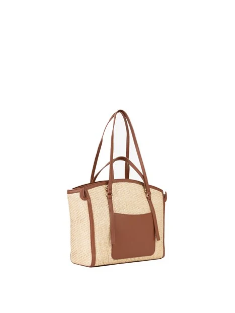 BORSA A SPALLA VBS9R901 DONNA AVORIO/CUOIO