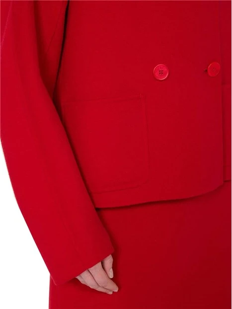 GIACCA CORTA DOPPIOPETTO IN LANA DONNA ROSSO