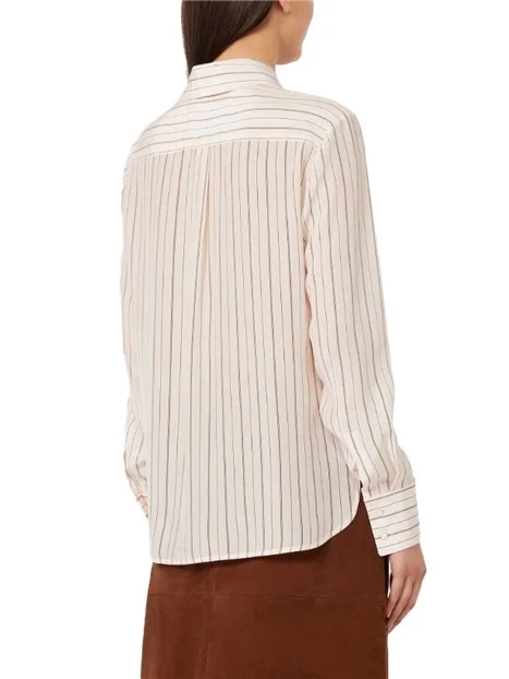 CAMICIA IN SETA DOPPIO BOTTONE IN METALLO DONNA ROSA