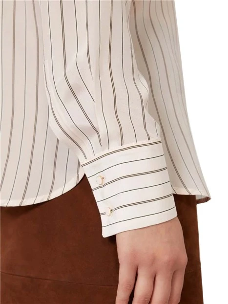 CAMICIA IN SETA DOPPIO BOTTONE IN METALLO DONNA ROSA