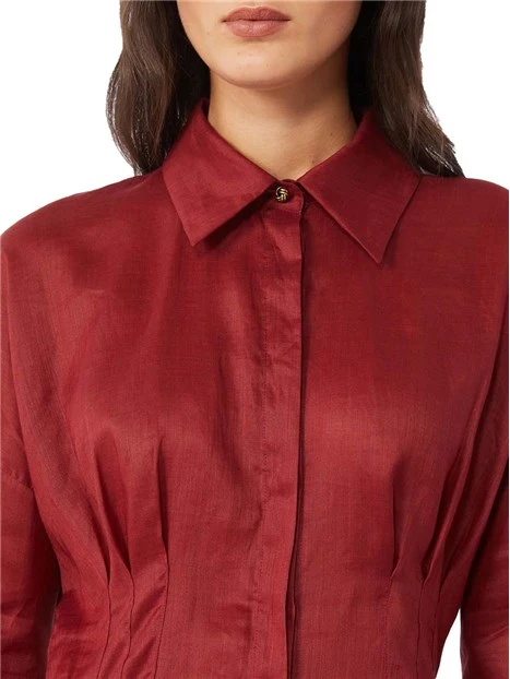 CAMICIA IN RAMIE' ADERENTE IN VITA DONNA ROSSO