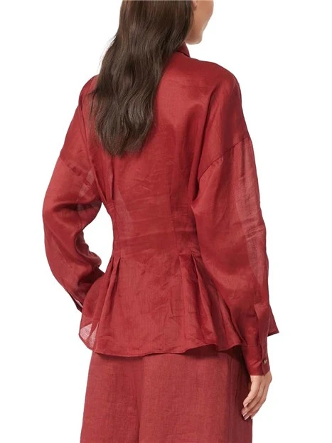CAMICIA IN RAMIE' ADERENTE IN VITA DONNA ROSSO