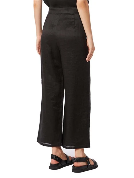 PANTALONI CROPPED CON PIENCES DONNA NERO
