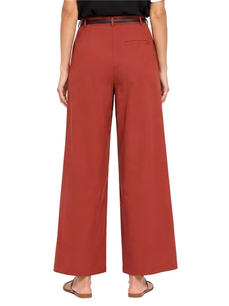 PANTALONI PALAZZO CON CINTURA ABBINATA INCLUSA DONNA ROSSO