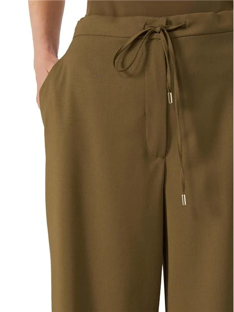 PANTALONI PALAZZO CON COULISSE E VITA ELASTICIZZATA DONNA MARRONE