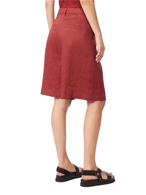 SHORTS  IN LINO LINEA SVASATA DONNA ROSSO