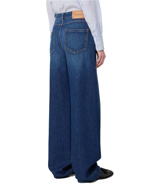 JEANS PALAZZO CHIUSURA ZIP E BOTTONE DONNA BLU JEANS