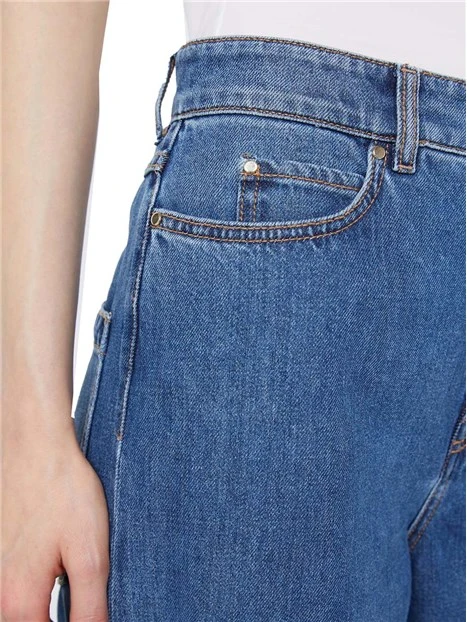 JEANS PALAZZO MODELLA 5 TASCHE ZIP COPERTA DONNA BLUE JEANS