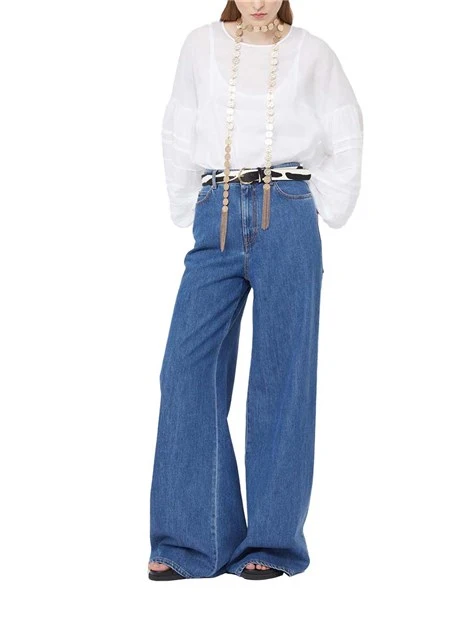 JEANS PALAZZO MODELLA 5 TASCHE ZIP COPERTA DONNA BLUE JEANS