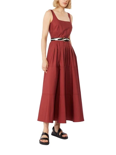 VESTITO LUNGO CON EFFETTO CORSETTO DONNA ROSSO