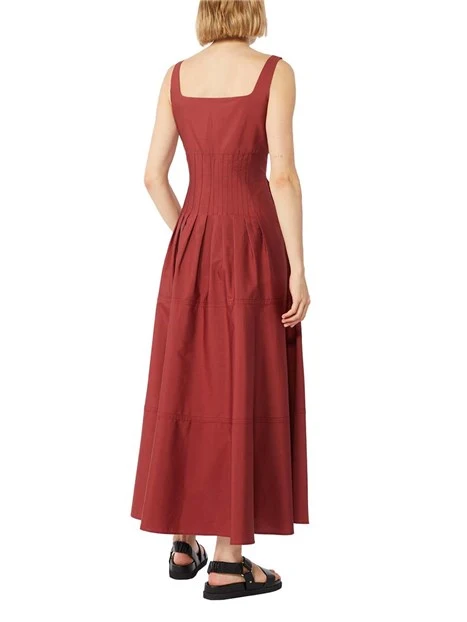 VESTITO LUNGO CON EFFETTO CORSETTO DONNA ROSSO