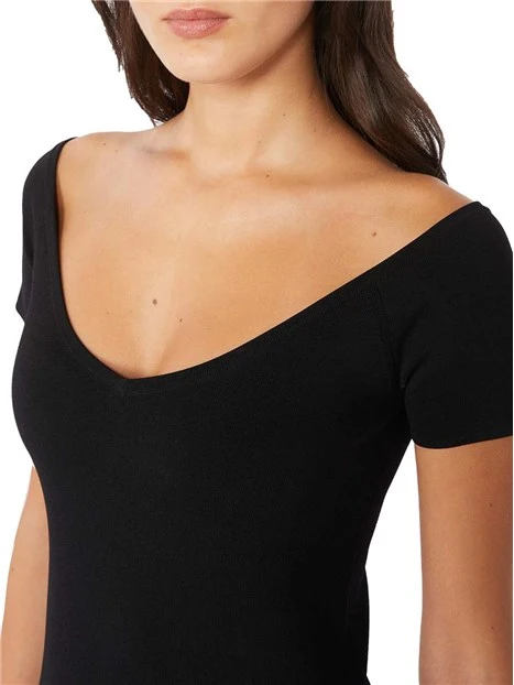 VESTITO LUNGO FIT ADERENTE DONNA NERO