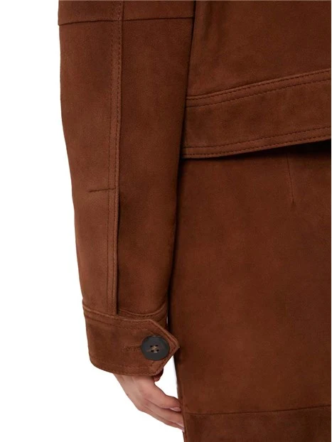 GIACCA IN PELLE SCAMOSCIATA D'AGNELLO DONNA MARRONE