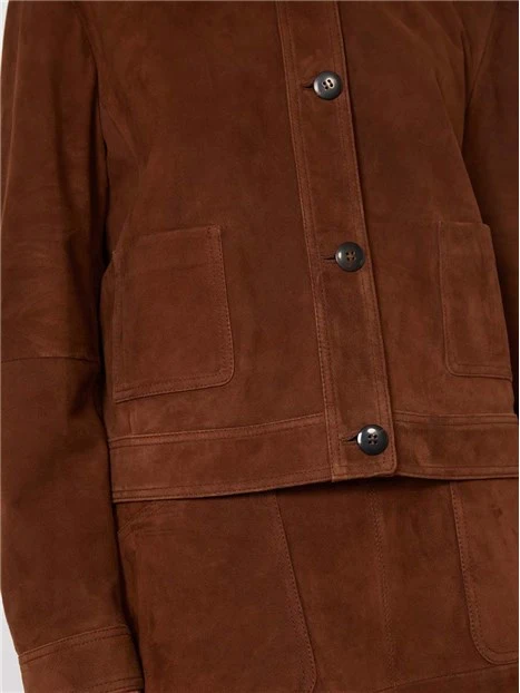 GIACCA IN PELLE SCAMOSCIATA D'AGNELLO DONNA MARRONE