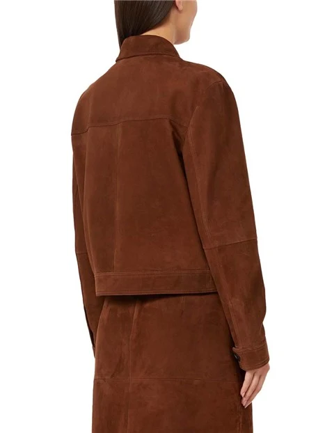 GIACCA IN PELLE SCAMOSCIATA D'AGNELLO DONNA MARRONE