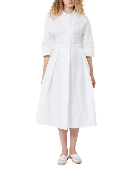 VESTITO CHEMISIER IN PURO COTONE DONNA BIANCO
