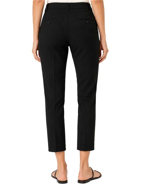 PANTALONI CROPPED IN GARBADINA DI COTONE STRECTH DONNA NERO